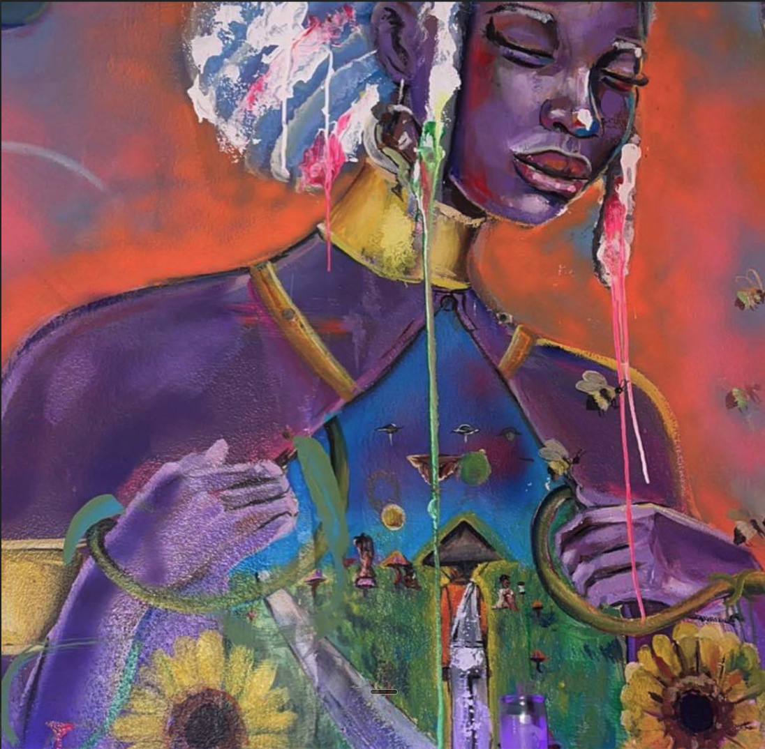 Sacred sovereign being painting · vibrant portrait honoring the divine within at Temple Mother Earth