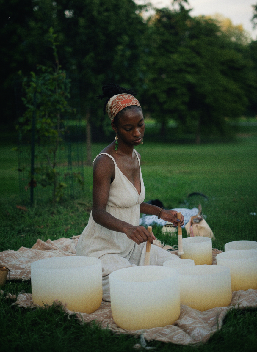 Jala Johnson, sound ceremony practitioner and Cacao ceremony facilitator at Temple Mother Earth
