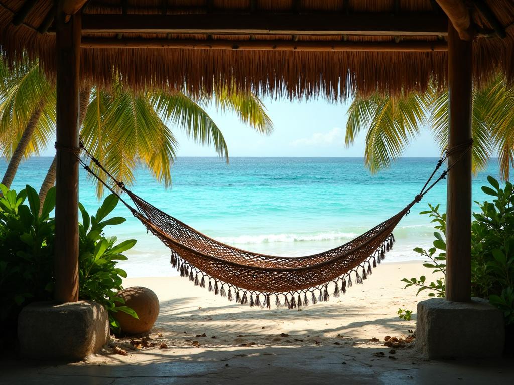 Lush Costa Rica jungle retreat hillside with hammock and rainforest canopy